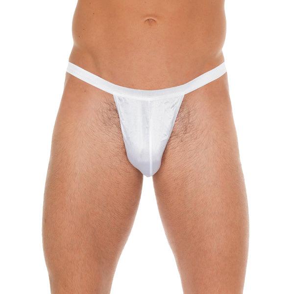 Mens White G-String With Small White Pouch - Rapture Works