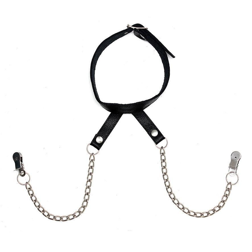 Nipple Clamps With Neck Collar - Rapture Works