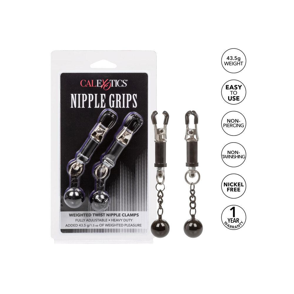 Nipple Grips Weighted Twist Nipple Clamps - Rapture Works