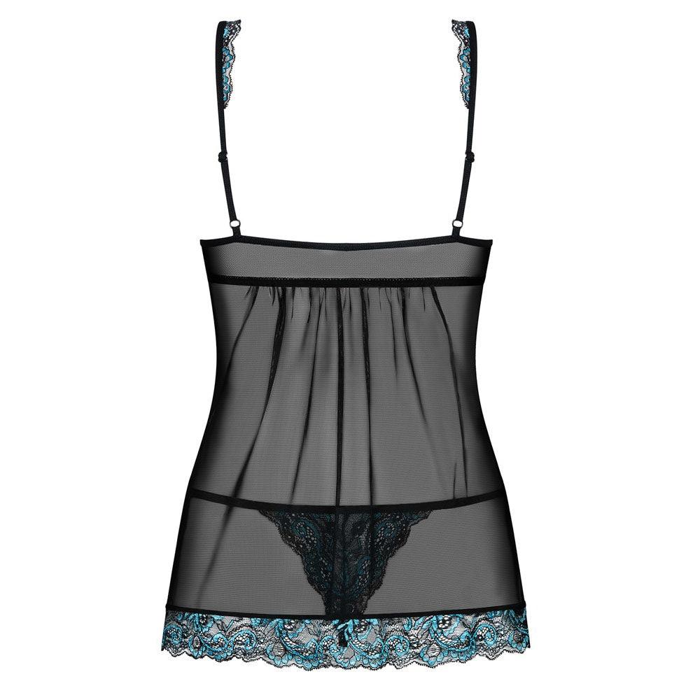 Obsessive Open Front Babydoll And String Black - Rapture Works