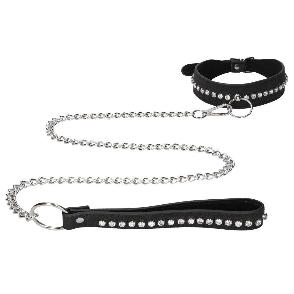 Ouch Diamond Studded Collar With Leash - Rapture Works
