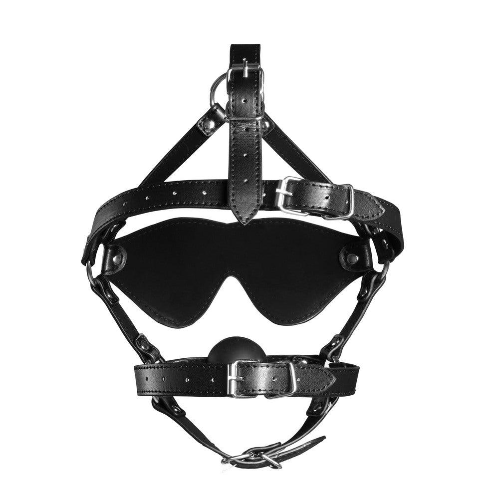 Ouch Xtreme Blindfolded Harness With Solid Ball Gag - Rapture Works