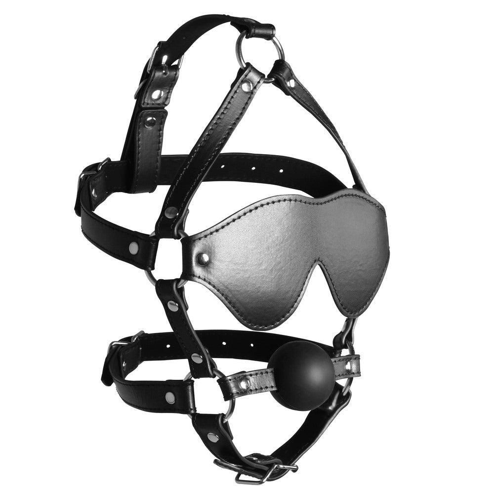 Ouch Xtreme Blindfolded Harness With Solid Ball Gag - Rapture Works