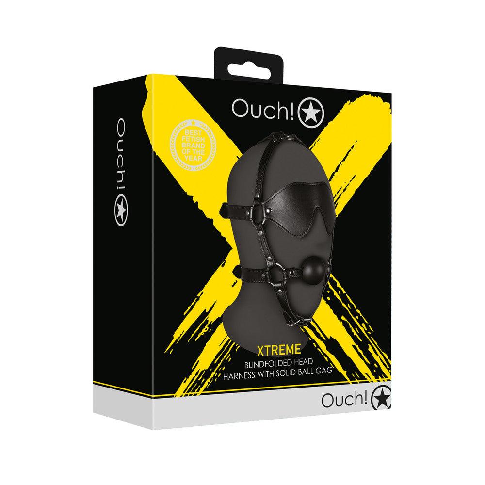 Ouch Xtreme Blindfolded Harness With Solid Ball Gag - Rapture Works