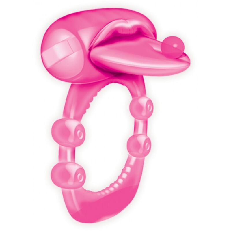 Pierced Tongue Vibrating Silicone Cock Ring - Rapture Works