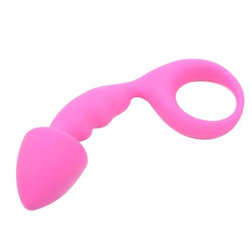 Pink Silicone Curved Comfort Butt Plug - Rapture Works
