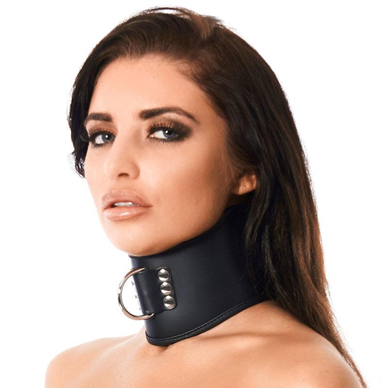 Leather Collar With Padlock - Rapture Works