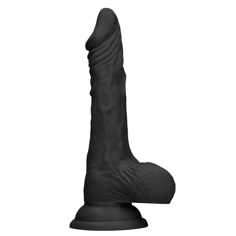 RealRock 10 Inch Dong With Testicles Black - Rapture Works