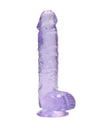 RealRock 6 Inch Purple Realistic Crystal Clear Dildo - Rapture Works