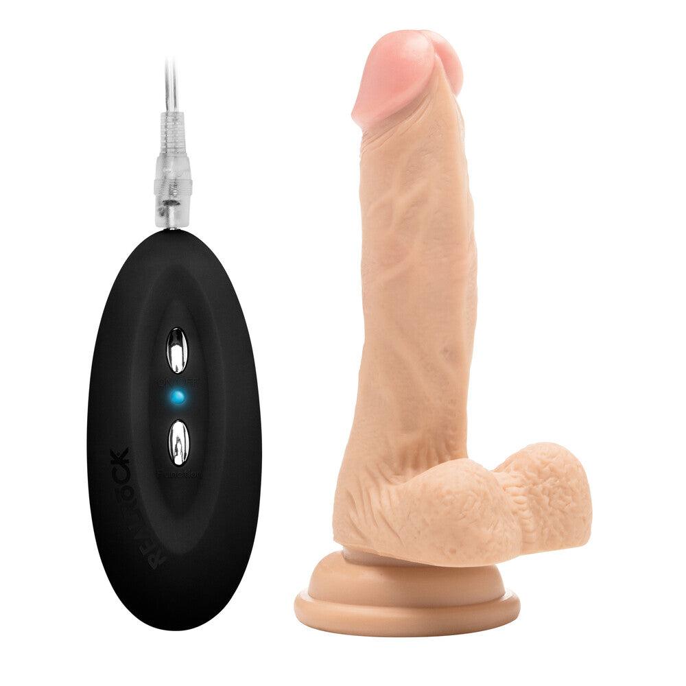 RealRock 7 Inch Vibrating Realistic Cock With Scrotum - Rapture Works