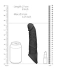 RealRock 8 Inch Penis Sleeve Black - Rapture Works