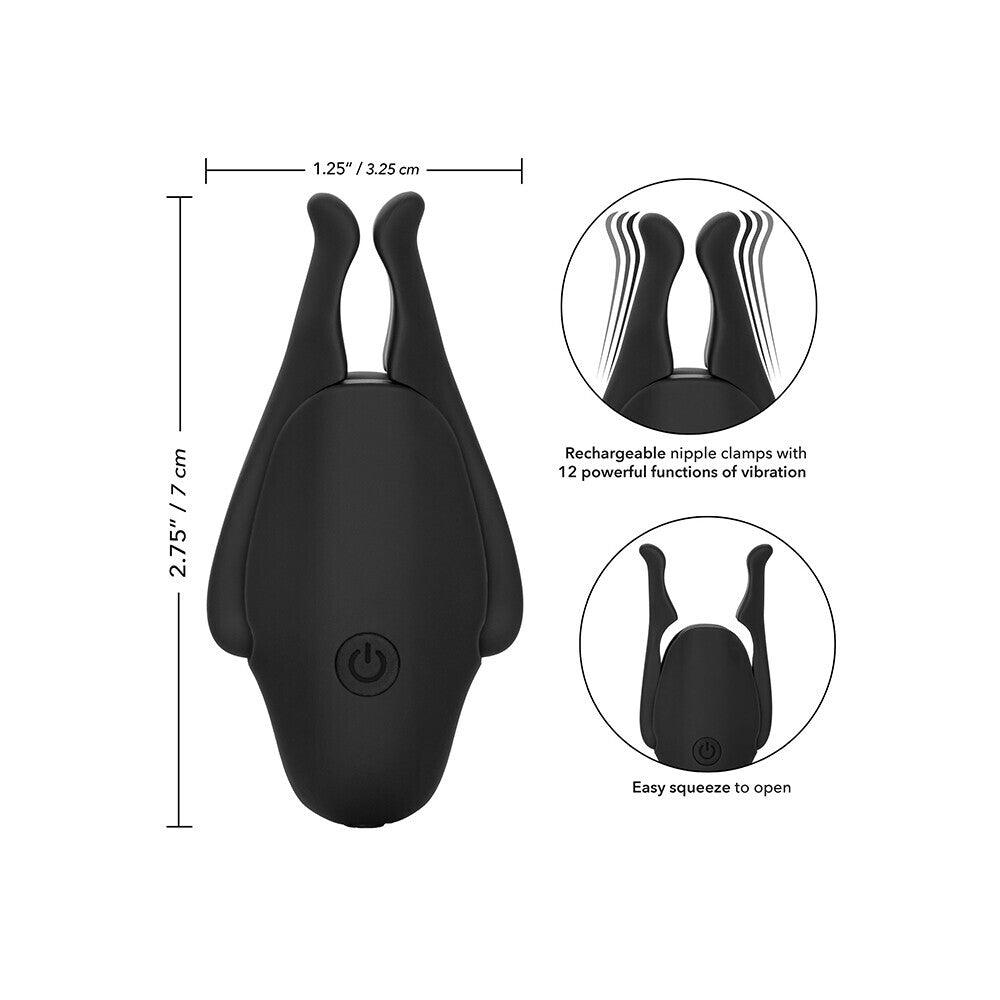 Rechargeable Nipplettes Vibrating Nipple Clamps - Rapture Works