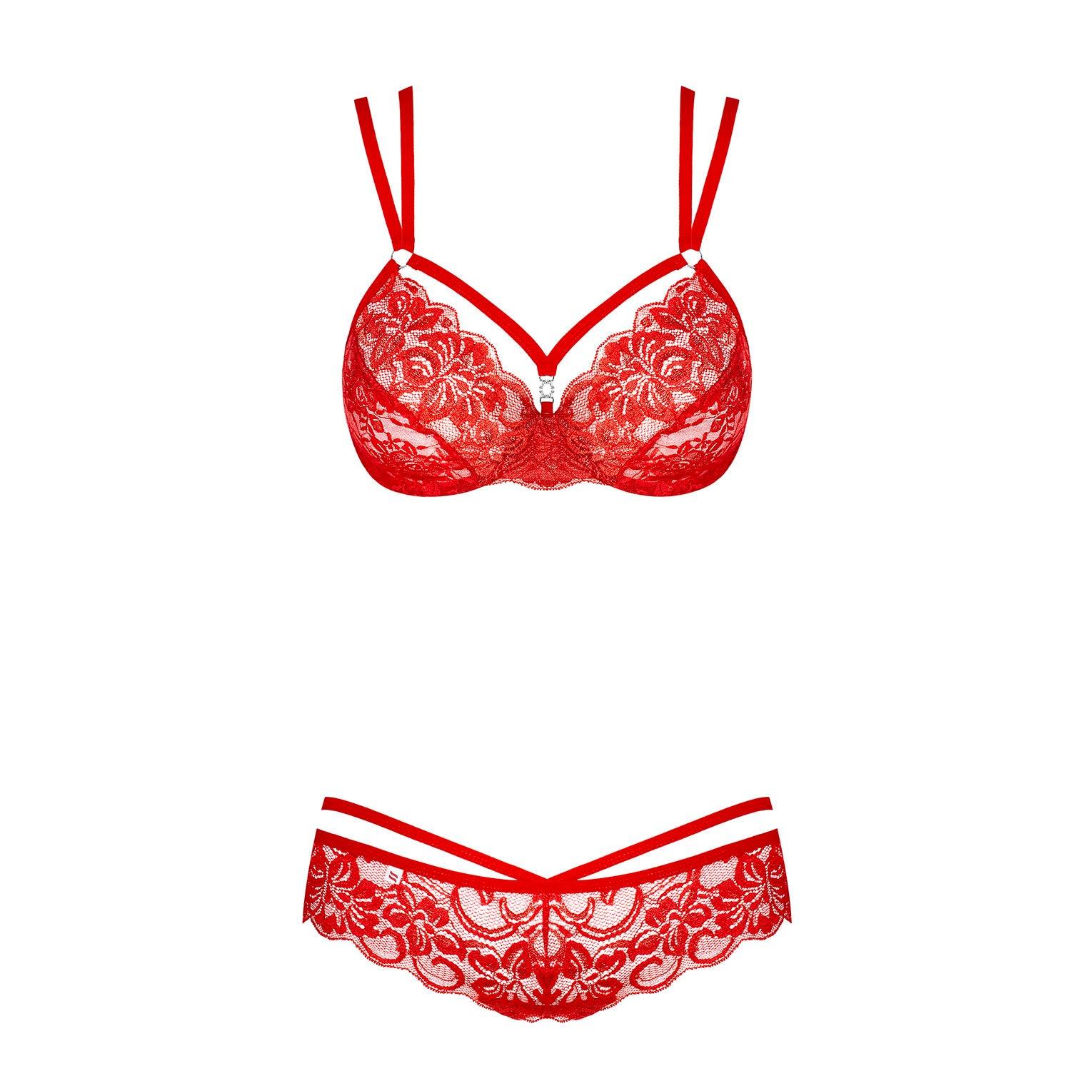 Red Lace Bra And G-String - Rapture Works
