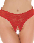 Red Lace Open Crotch G-String - Rapture Works