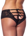 Romantic Black Open Back Briefs - Rapture Works