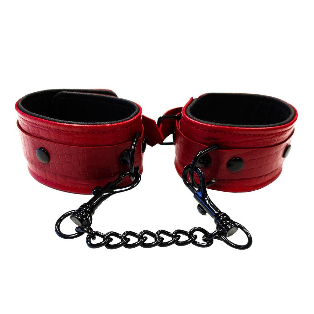 Rouge Garments Leather Croc Print Wrist Cuffs - Rapture Works