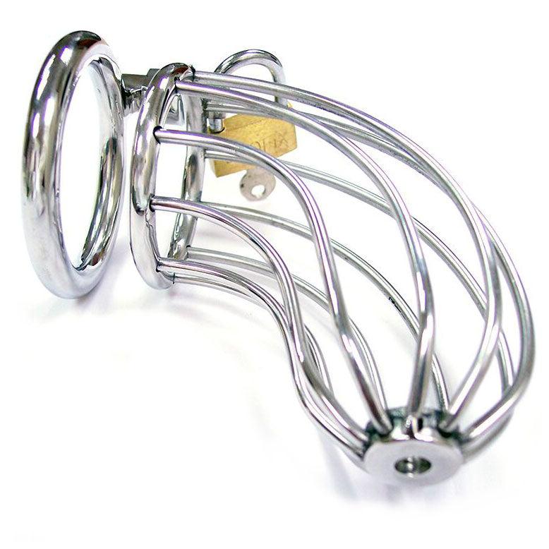 Rouge Stainless Steel Chasity Cock Cage With Padlock - Rapture Works