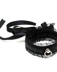 Satin Look Black Collar With O Ring - Rapture Works