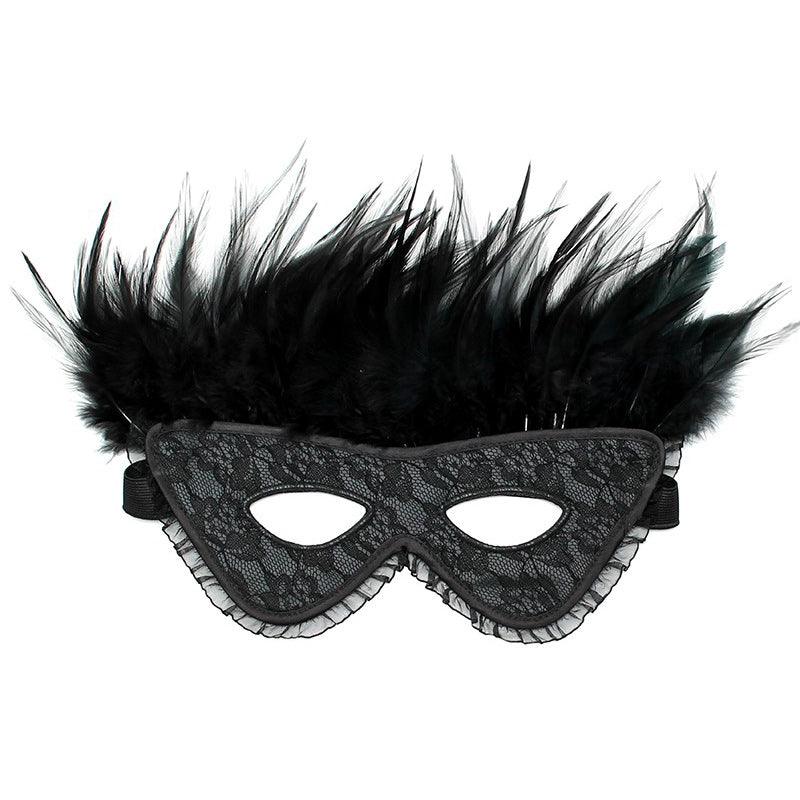 Satin Look Feather Mask - Rapture Works