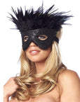 Satin Look Feather Mask - Rapture Works