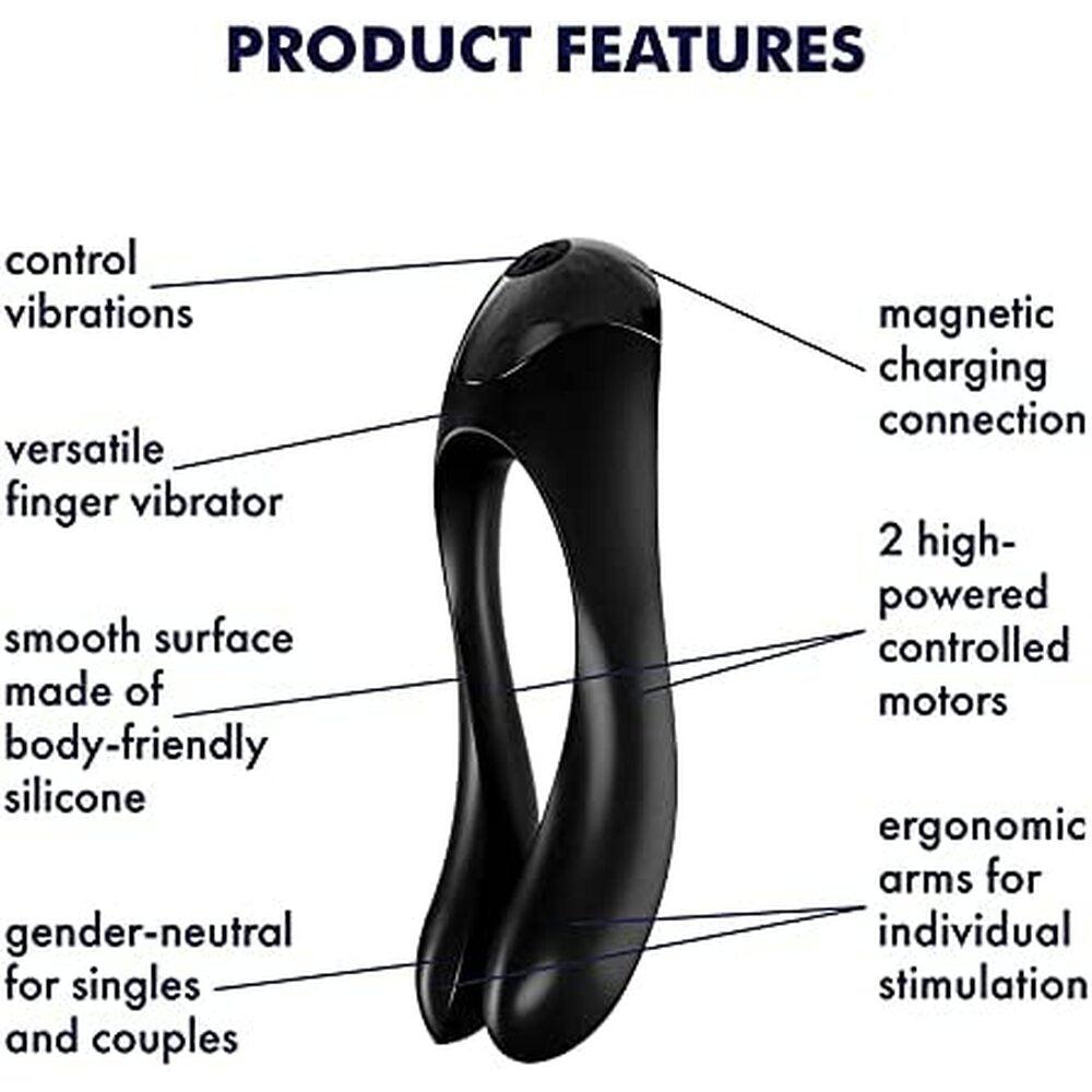 Satisfyer Candy Cane Finger Vibrator Black - Rapture Works