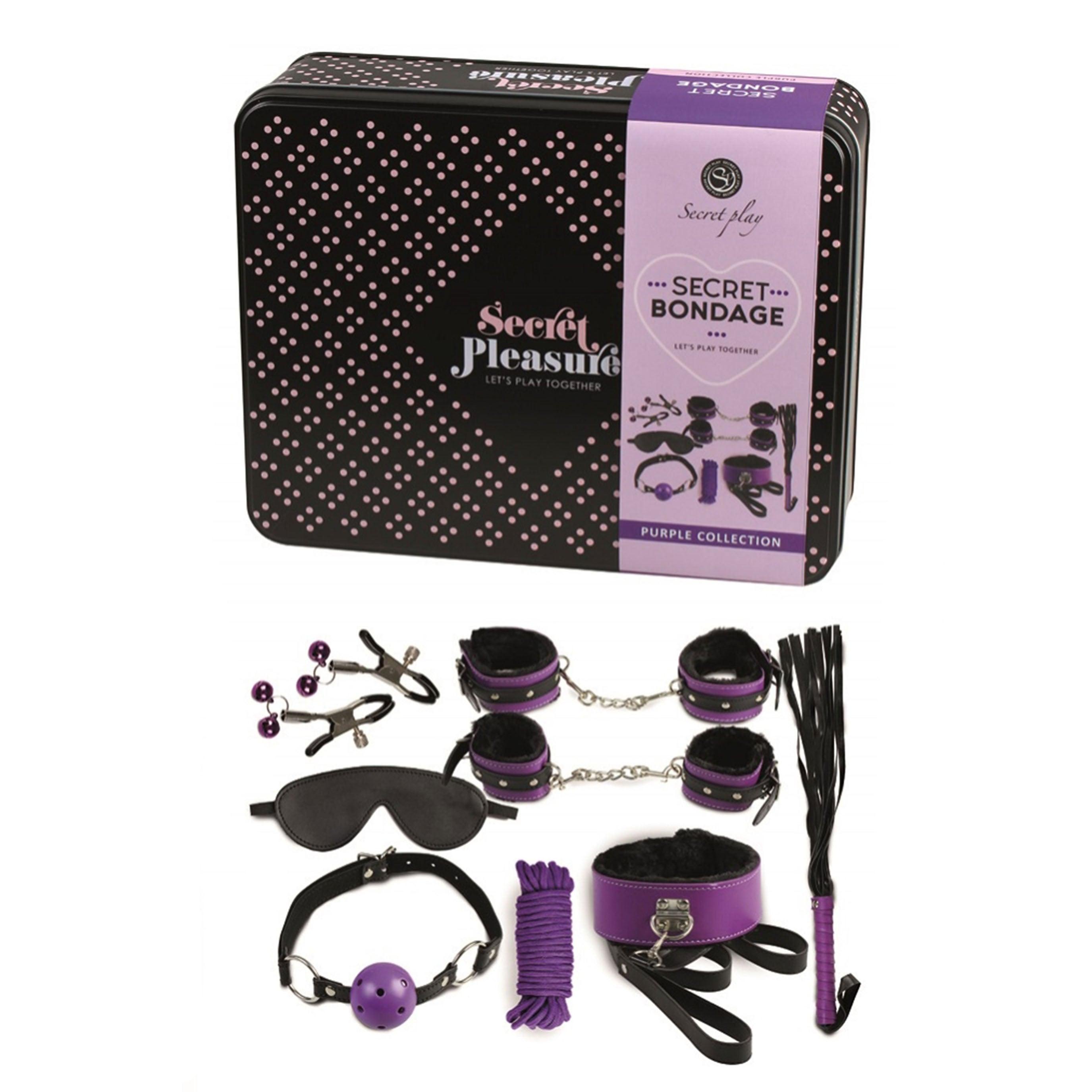 Secret Bondage Kit Black And Purple Collection - Rapture Works