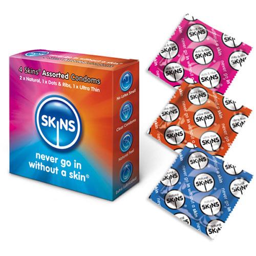 Skins Condoms Assorted 4 Pack - Rapture Works