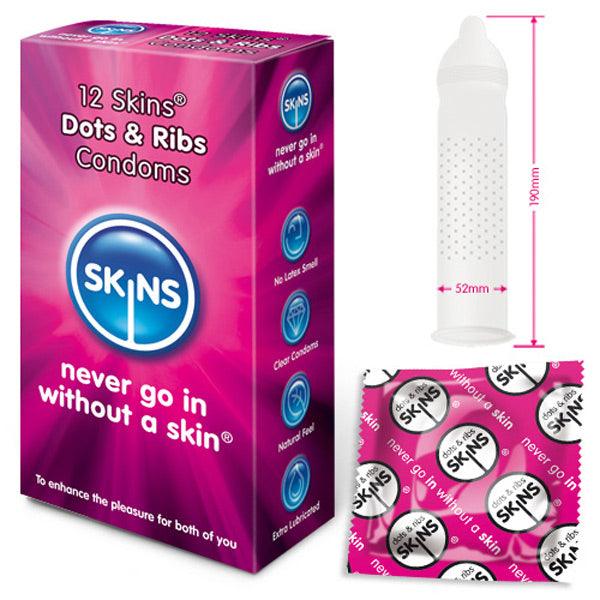 Skins Condoms Dots And Ribs 12 Pack - Rapture Works