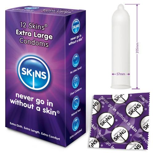 Skins Condoms Extra Large 12 Pack - Rapture Works