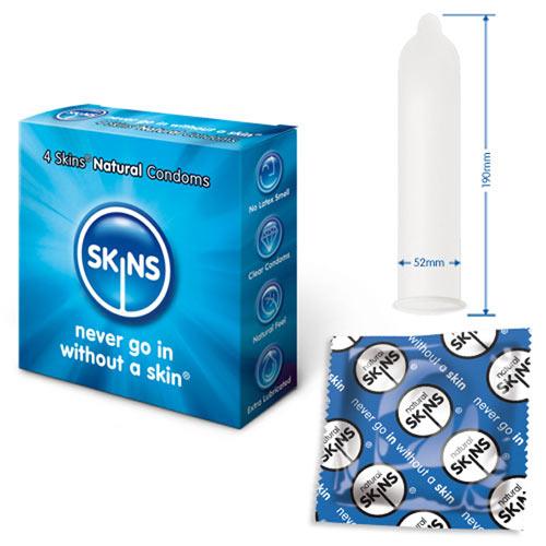 Skins Condoms Natural 4 Pack - Rapture Works