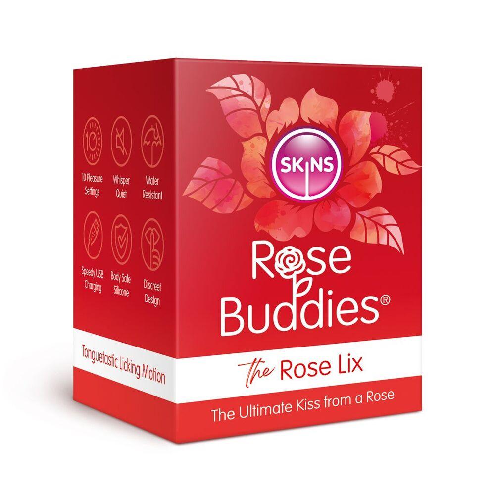 Skins Rose Buddies The Rose Flix Clitoral Massager Red - Rapture Works