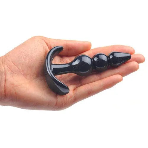 Small Black Beaded Anal Plug - Rapture Works