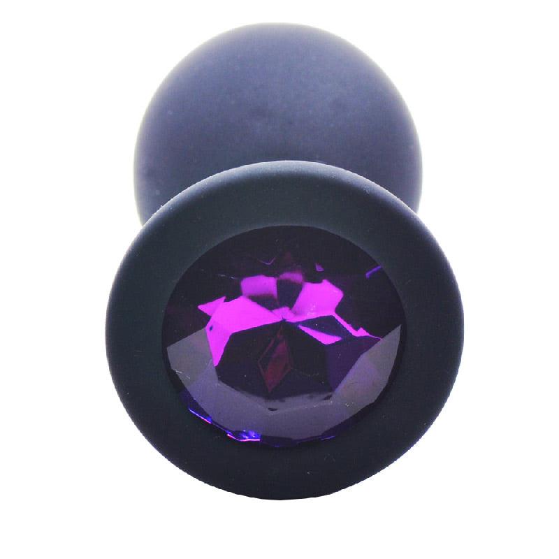 Small Black Jewelled Silicone Butt Plug - Rapture Works