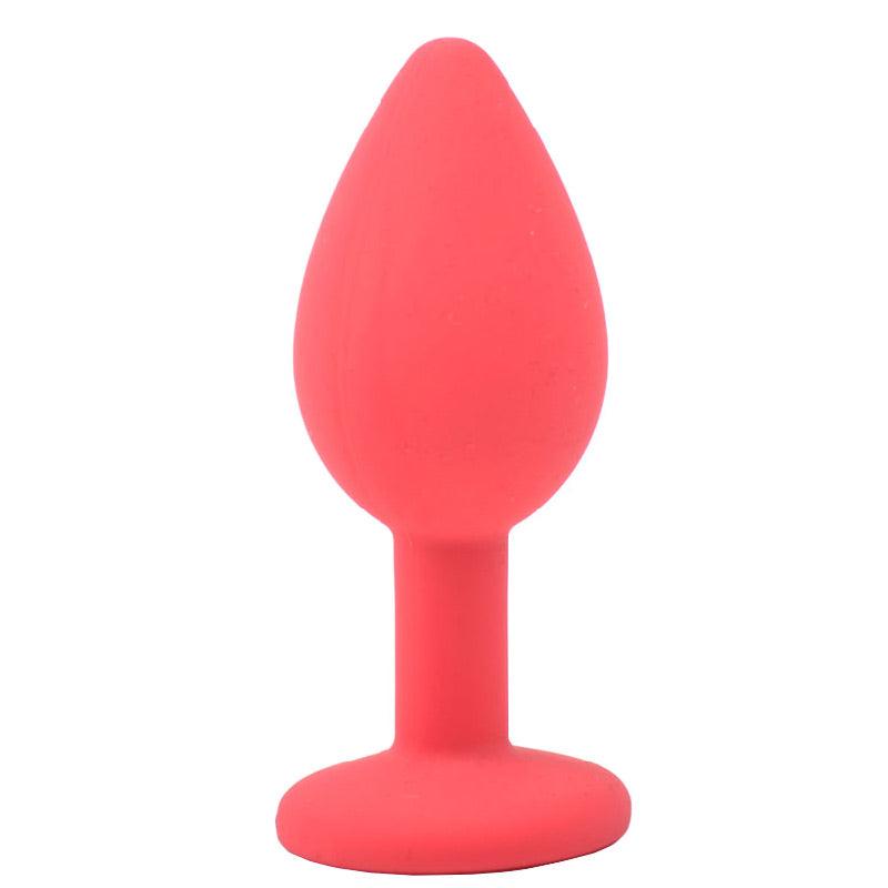 Small Red Jewelled Silicone Butt Plug - Rapture Works