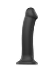 Strap On Me Silicone Dual Density Bendable Dildo Large Black - Rapture Works