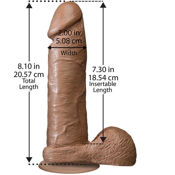 The Realistic Cock 8 Inch Dildo Flesh Brown - Rapture Works