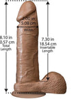 The Realistic Cock 8 Inch Dildo Flesh Brown - Rapture Works