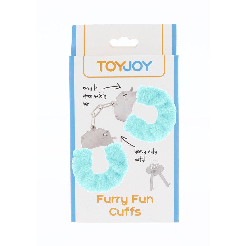 ToyJoy Furry Fun Wrist Cuffs Aqua - Rapture Works