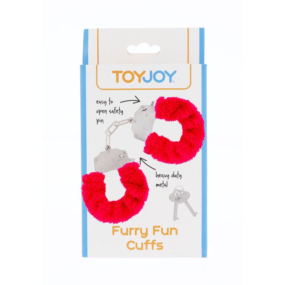 ToyJoy Furry Fun Wrist Cuffs Red - Rapture Works