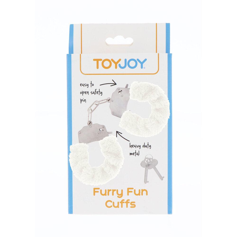 ToyJoy Furry Fun Wrist Cuffs White - Rapture Works