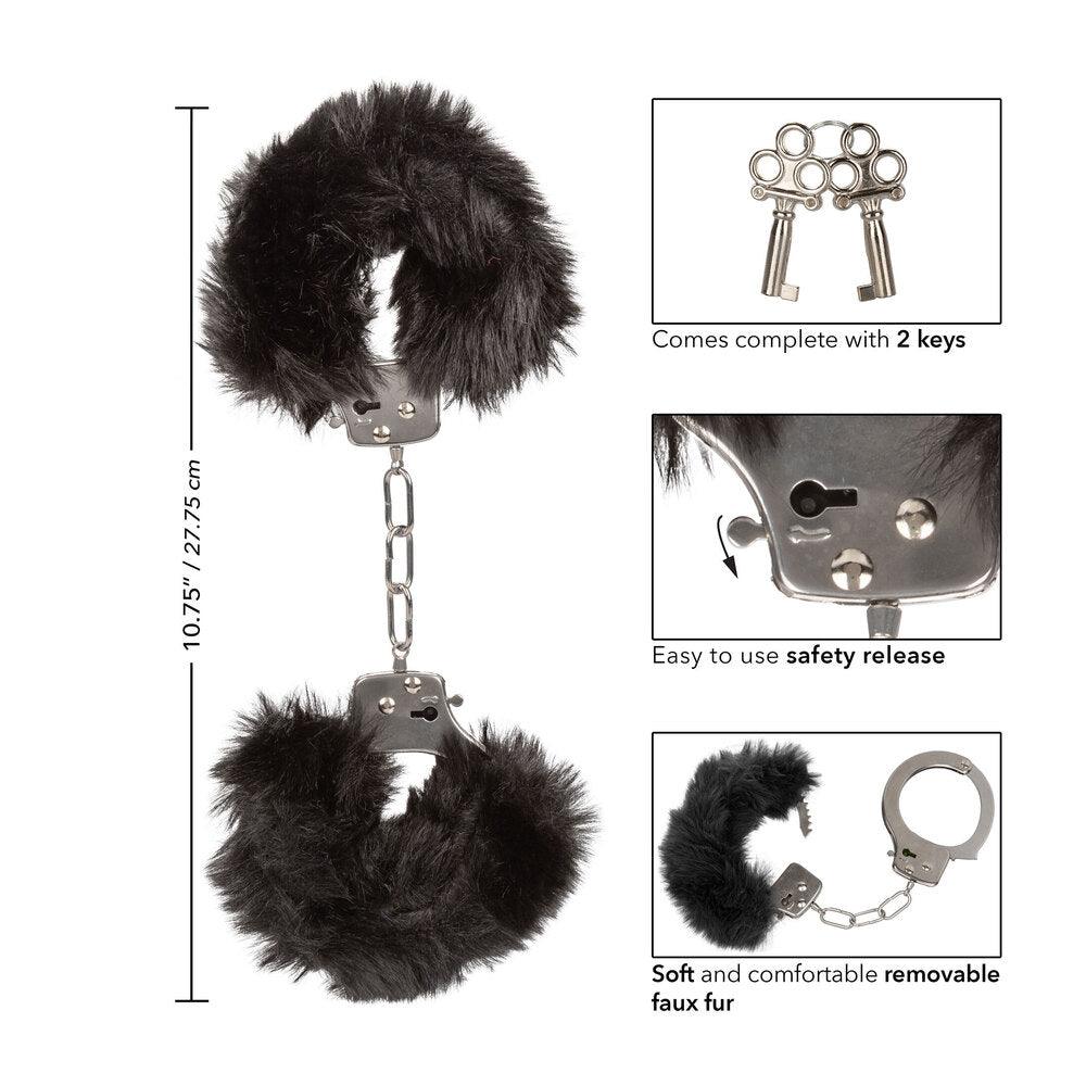Ultra Fluffy Furry Cuffs Black - Rapture Works