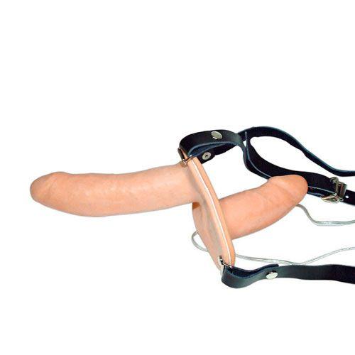Vibrating Flesh Strap On Duo Vibrating Dongs - Rapture Works