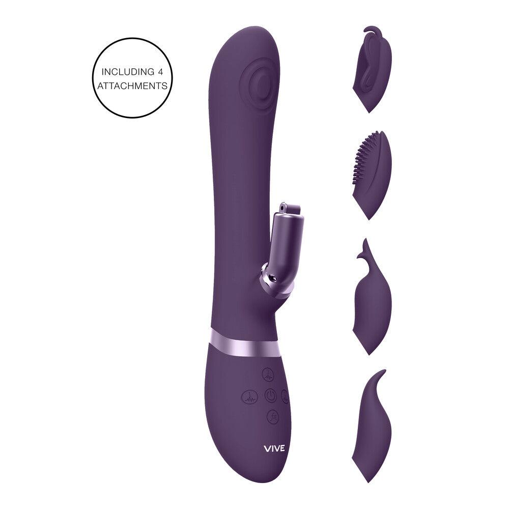 Vive Etsu Interchangeable Rabbit Vibrator Purple - Rapture Works
